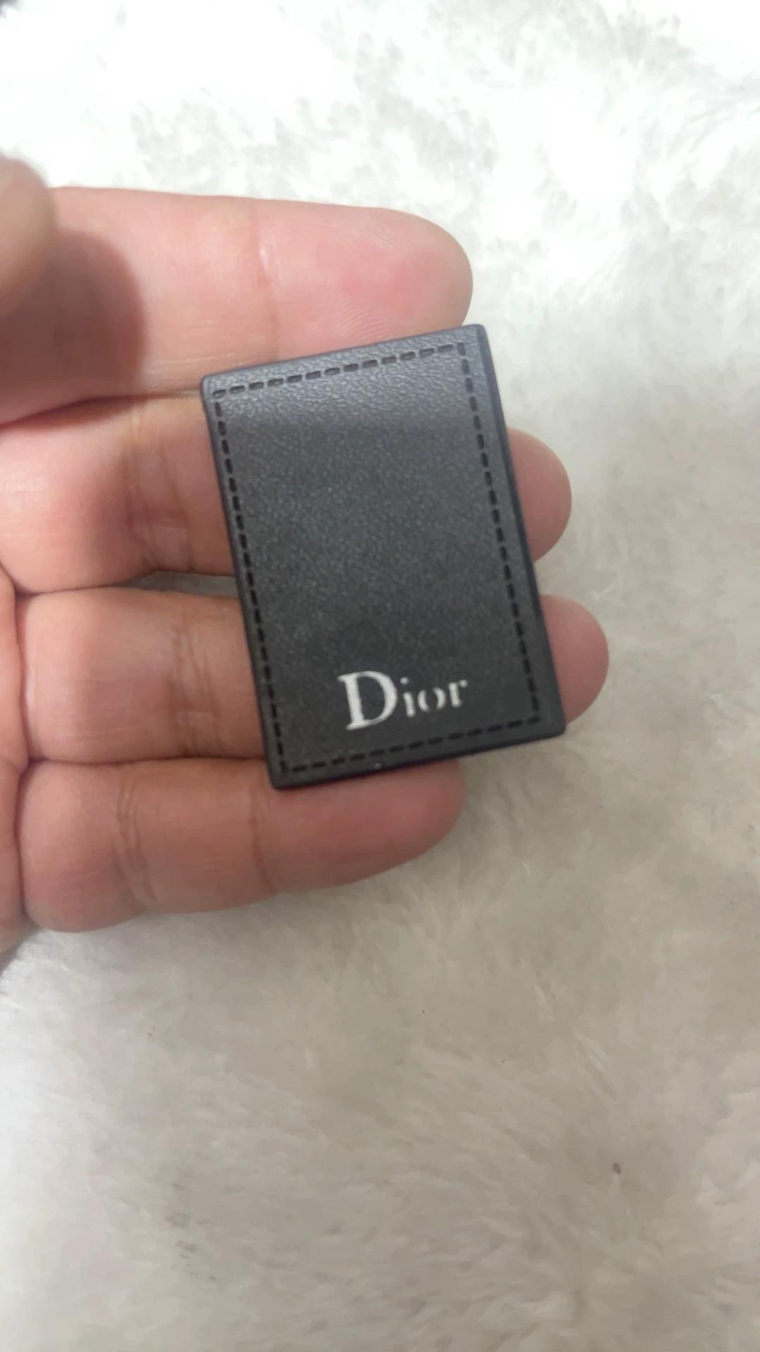 Dior Dior black top layer cowhide leather brand spot scarf printed label accessories luggage small patch d