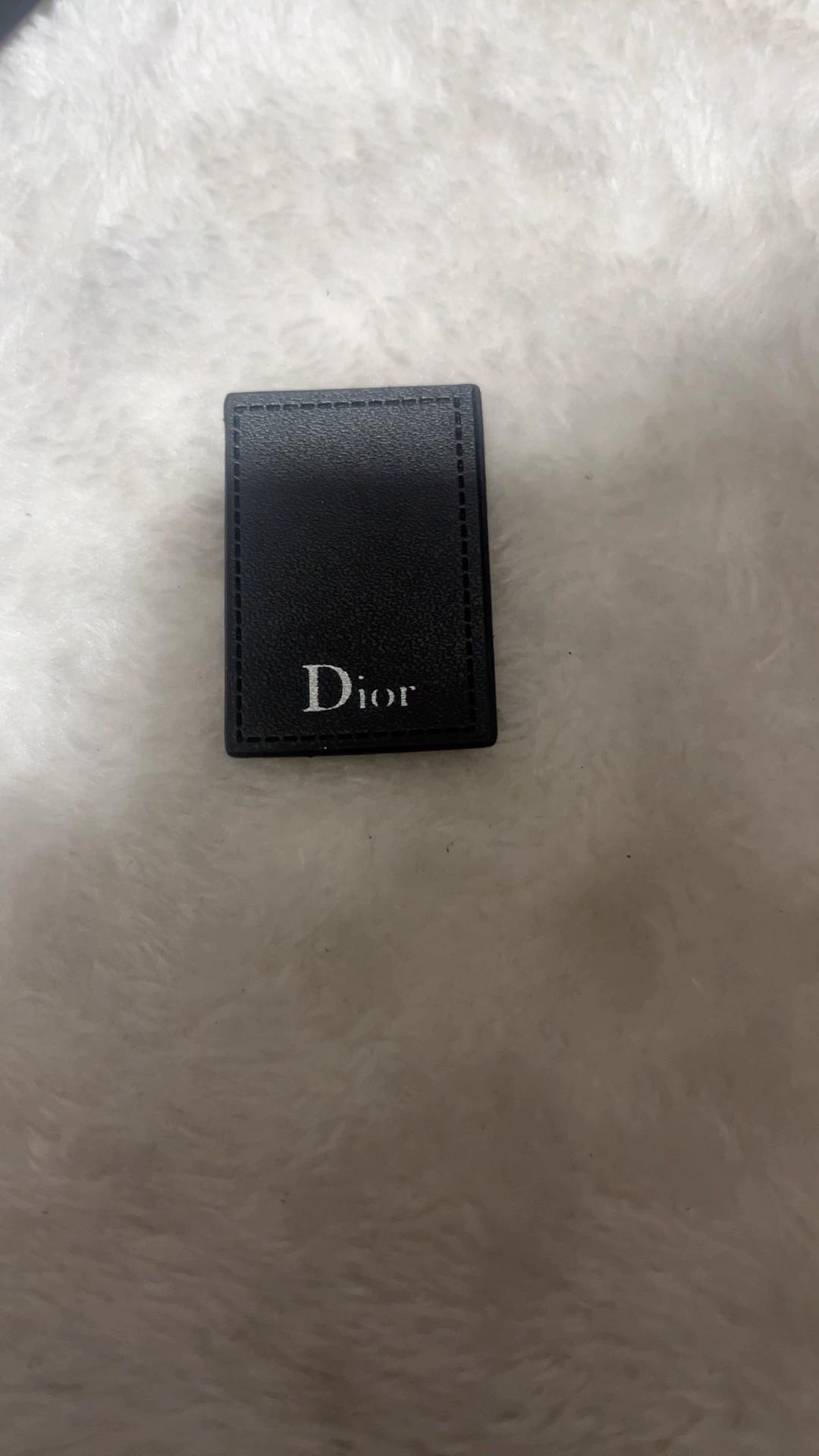 Dior Dior black top layer cowhide leather brand spot scarf printed label accessories luggage small patch d