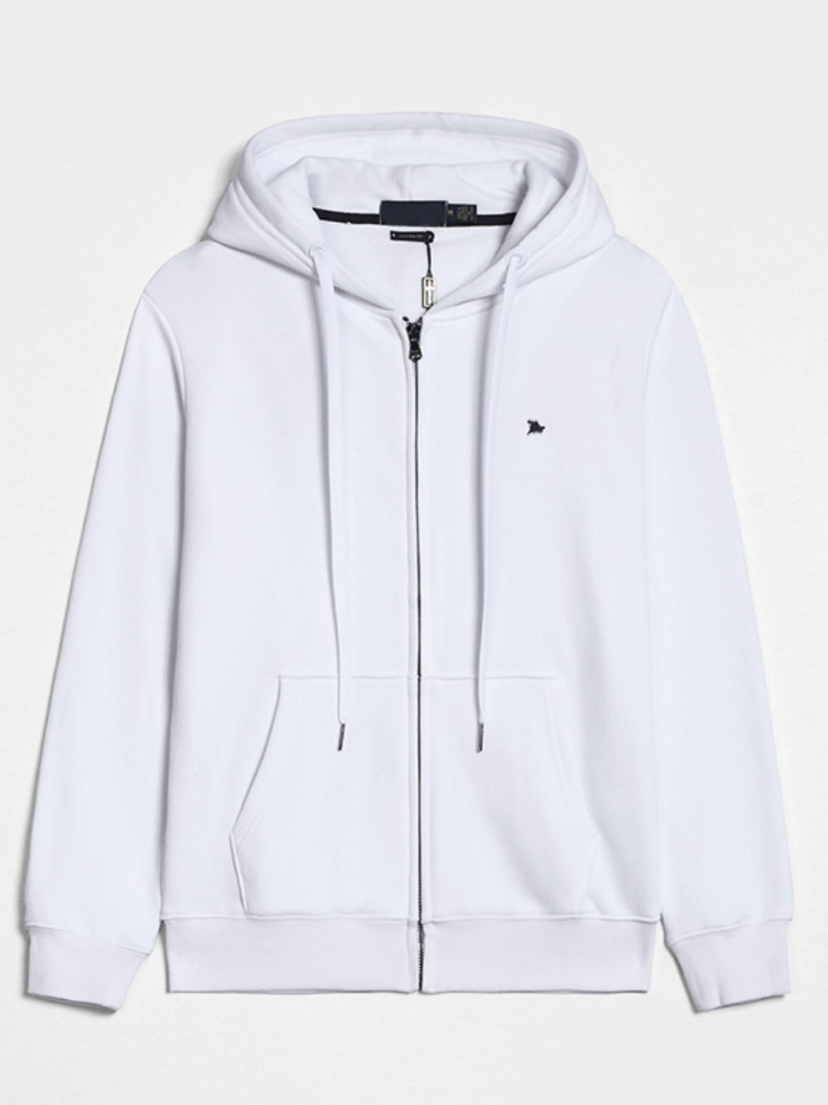 Cardigan sweatshirt men's cotton sports autumn clothes american casual simple jacket loose hooded zip jacket plus size