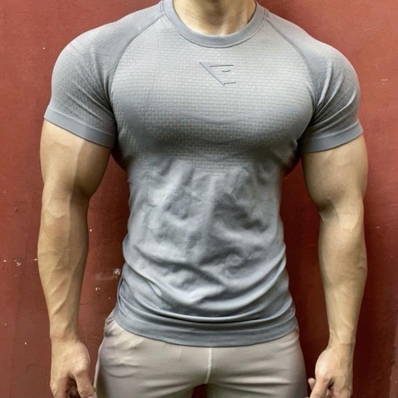 Superhero Sports, Fitness, Quick Dry, Crewneck, Stretch Top, American Men's Casual Comfortable, Breathable, Skinny T-Shirt