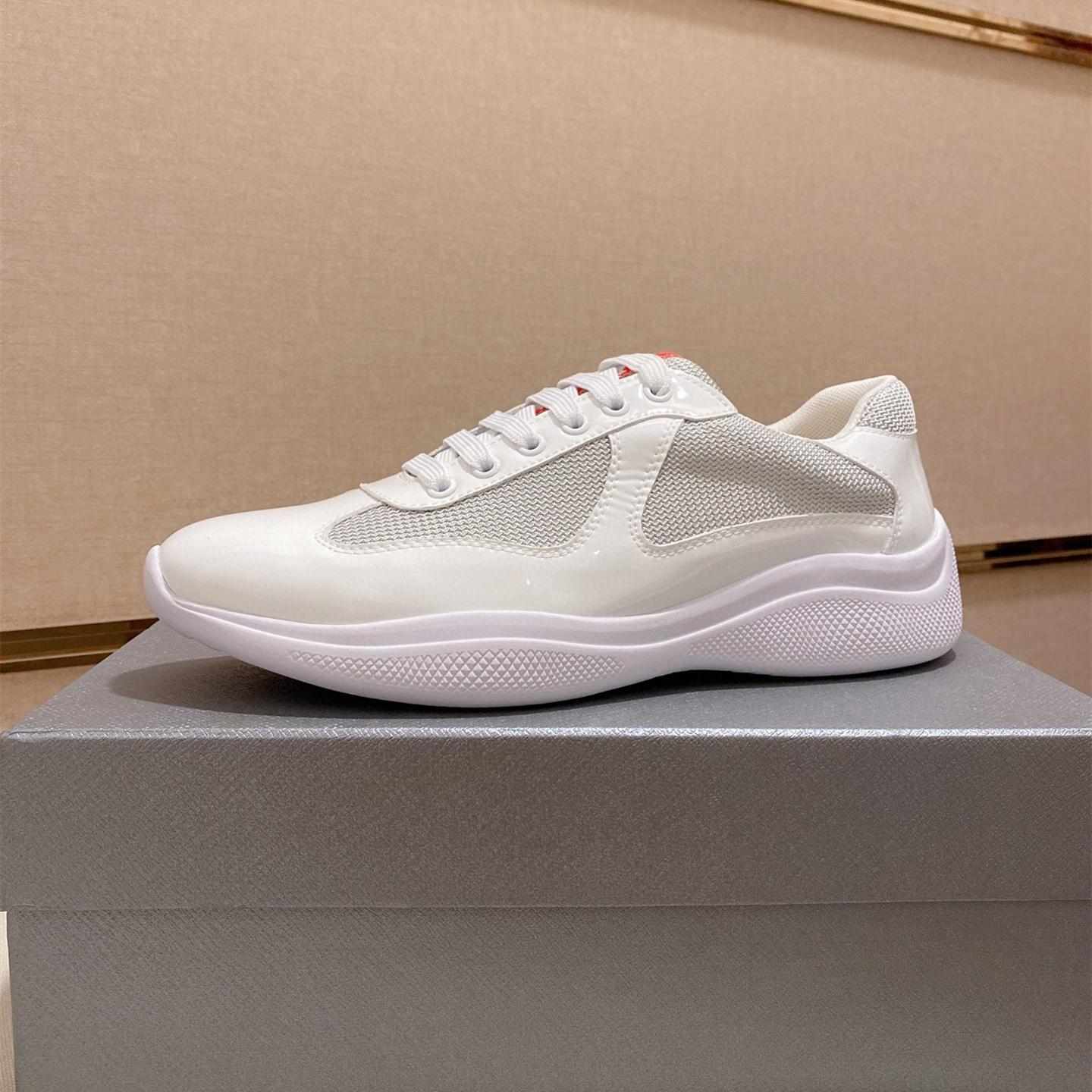European station men's shoes autumn white low-top leather breathable casual round toe mesh patent leather solid color lace-up sneakers