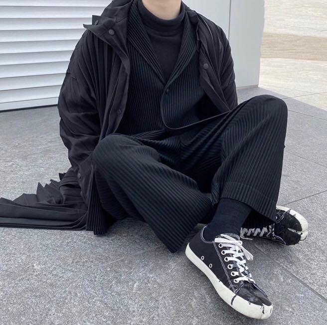 House suit pleated jacket basic pleated drape casual INS style simple suit HP55 button JD201
