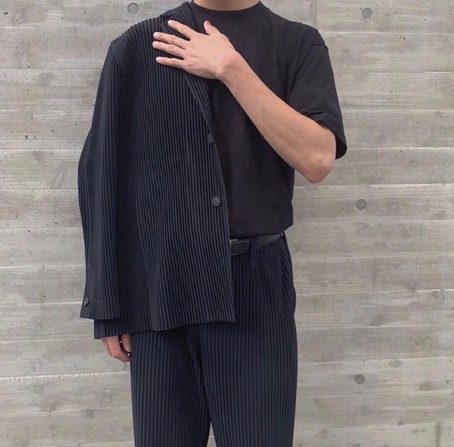 House suit pleated jacket basic pleated drape casual INS style simple suit HP55 button JD201