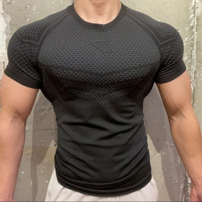 Superhero Sports, Fitness, Quick Dry, Crewneck, Stretch Top, American Men's Casual Comfortable, Breathable, Skinny T-Shirt