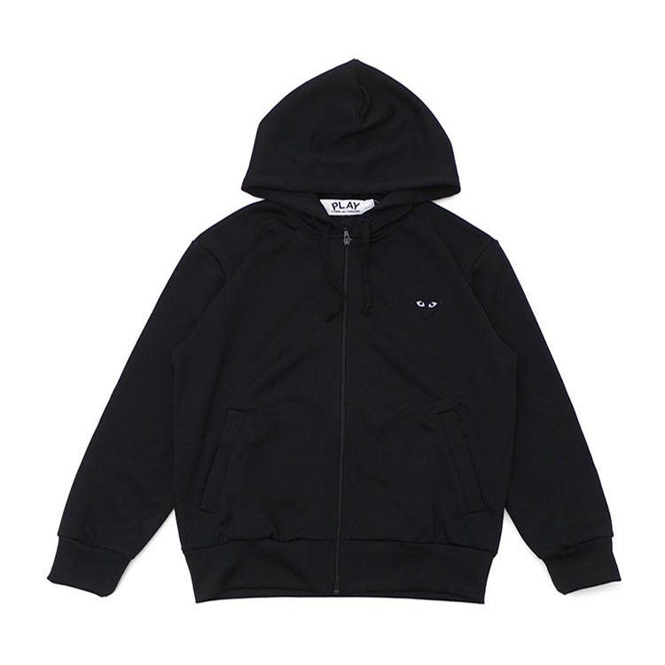 Japanese tide brand play men and women couples hooded sweater small black heart embroidery autumn and winter long-sleeved fleece sweater