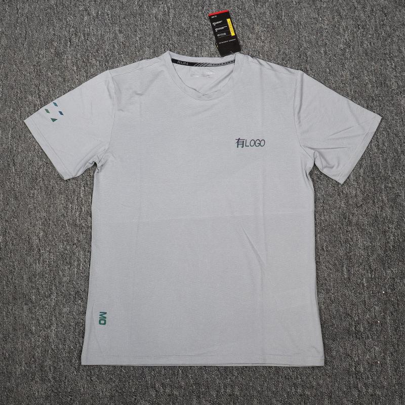Summer European and American sports quick-drying clothes short-sleeved t-shirt men's summer loose fitness elastic round neck large size casual top