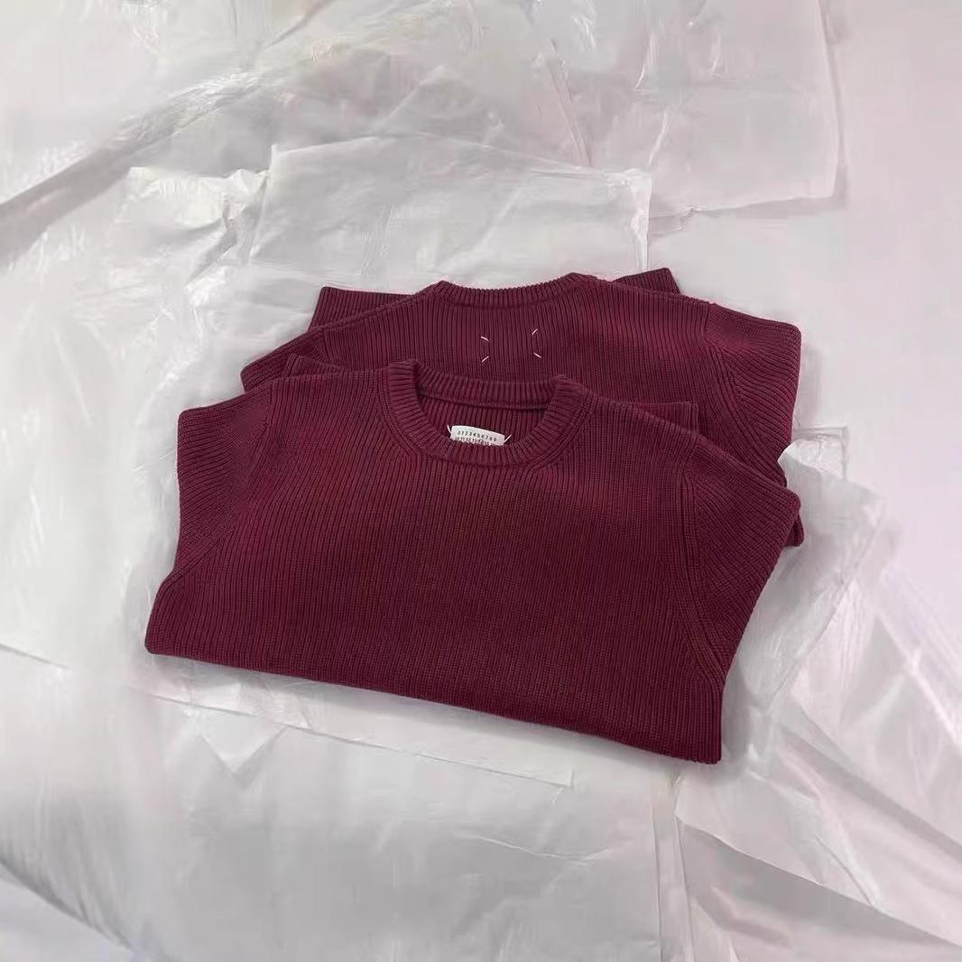 Majia boxy sweater, men's fashion brand, fashionable, simple, solid color, couple knitwear, winter casual ins, red coat