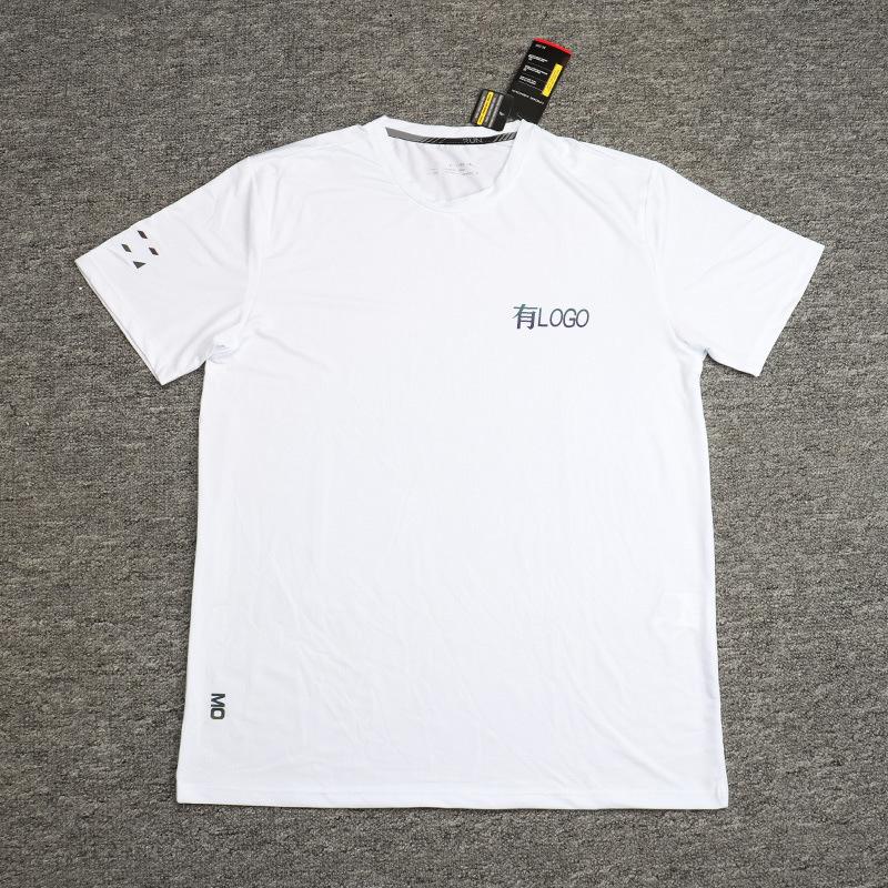 Summer European and American sports quick-drying clothes short-sleeved t-shirt men's summer loose fitness elastic round neck large size casual top
