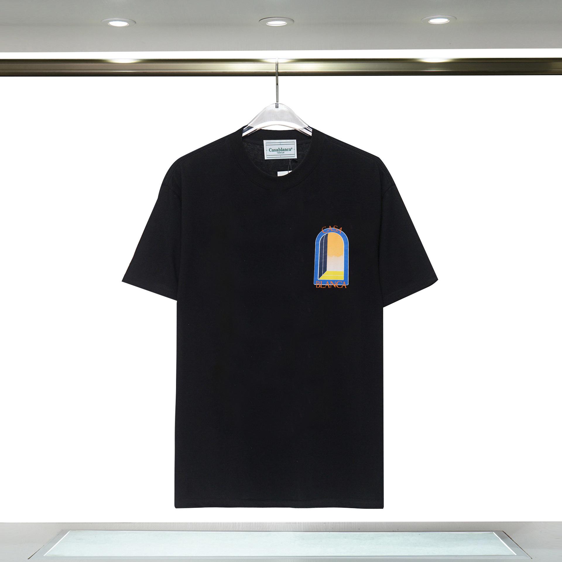 Foreign trade new product Casablanca short-sleeved door of illusion letter logo printing personality round neck short-sleeved T-shirt