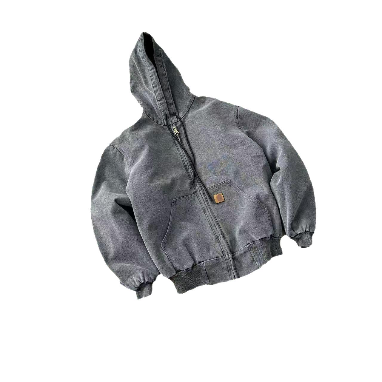In stock: Heavyweight vintage J130 American hooded pre-loved washed distressed canvas cotton jacket jacket for men and women
