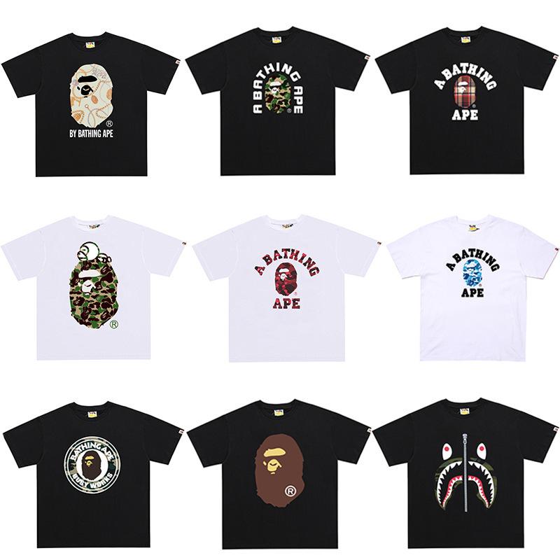 Cross-border foreign trade fashion brand short sleeve male letter print American street cotton loose couple casual T-shirt half-sleeved shirt