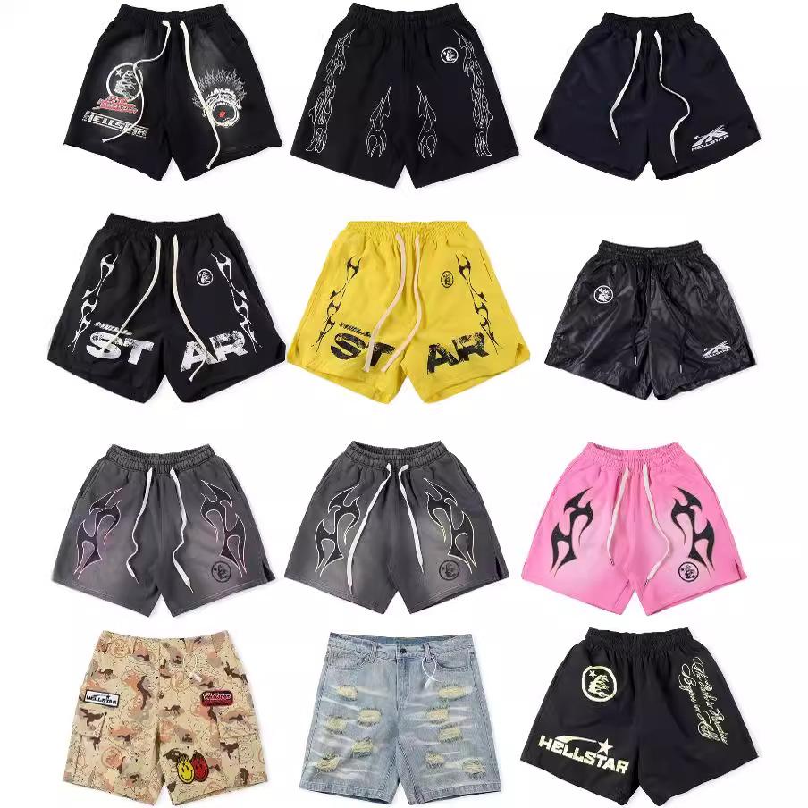 Hellstar Studios Shorts ins, European and American high street fashion brands, hip-hop casual sports shorts for men and women
