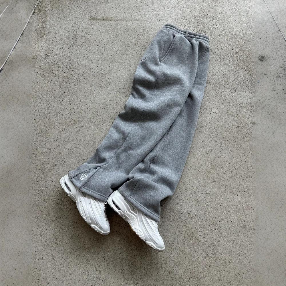Europe and the United States Wholesale Cross Border Elastic Rope Zipper Sweatpants Solid Color Casual Pants High Street Hip Hop Rap Street Y2K