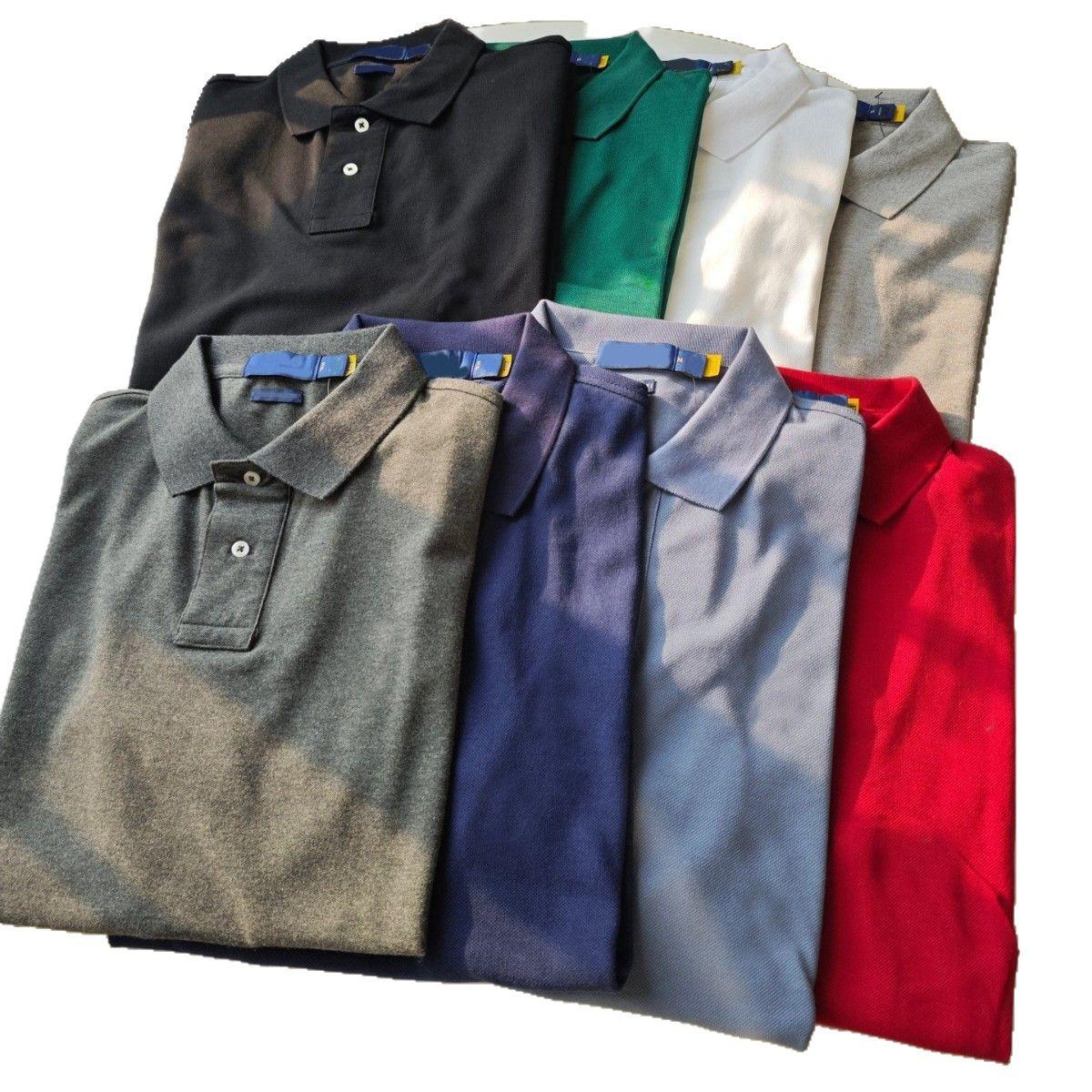 New light luxury business cotton short-sleeved T-shirt, pony embroidered two-button polo shirt, men's and women's tops, commuting