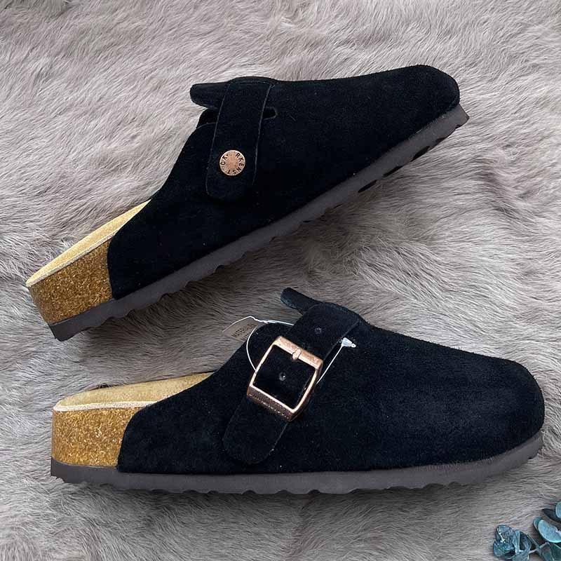 Genuine Boken Slippers Women's 2025 New Wear Baotou Semi-Drag Thick Sole Versatile BK Retro Pedal Slip-on Shoes