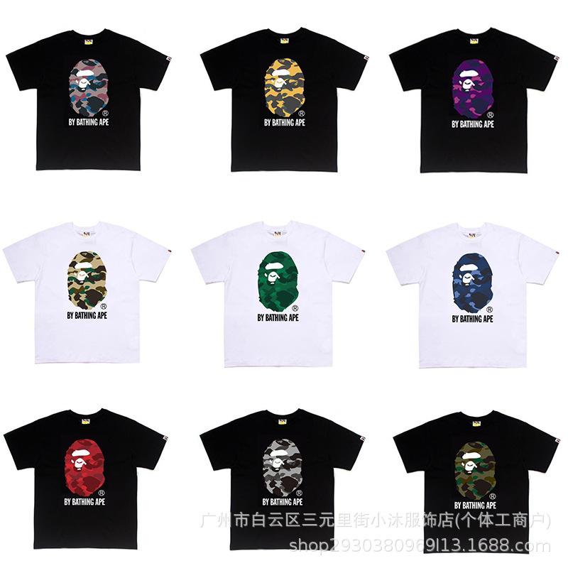 Cross-border foreign trade fashion brand short sleeve male letter print American street cotton loose couple casual T-shirt half-sleeved shirt