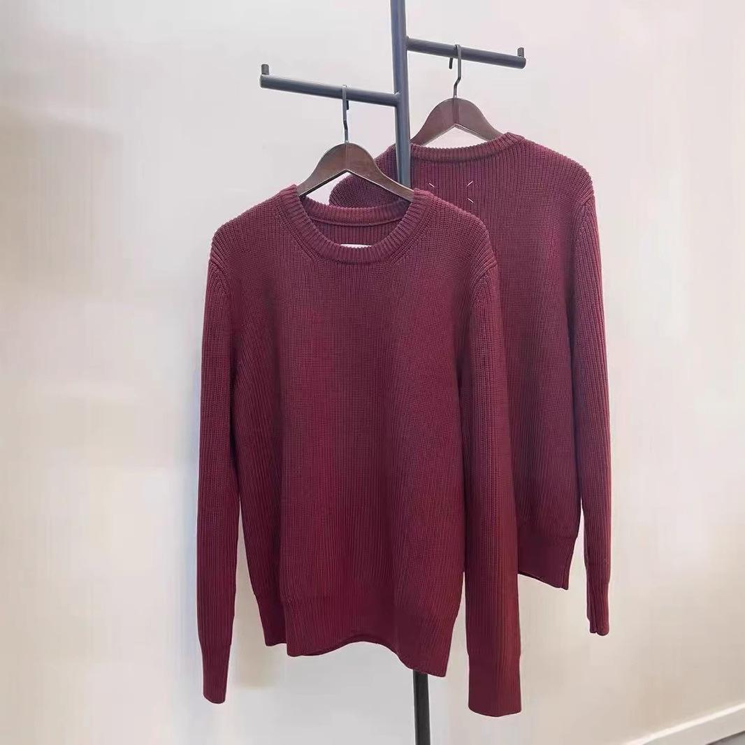 Majia boxy sweater, men's fashion brand, fashionable, simple, solid color, couple knitwear, winter casual ins, red coat