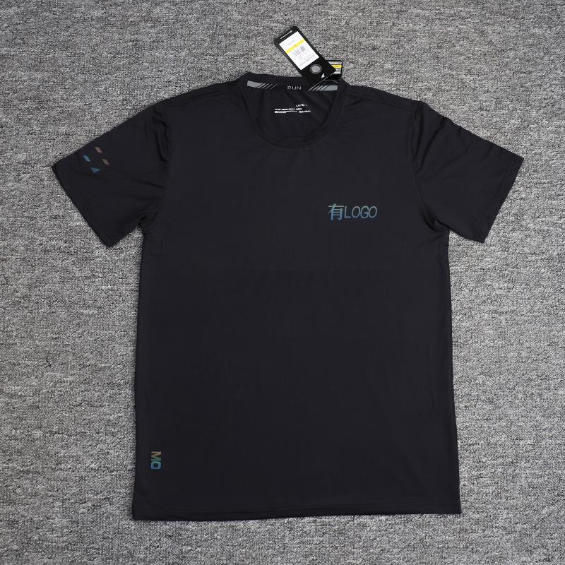 Summer European and American sports quick-drying clothes short-sleeved t-shirt men's summer loose fitness elastic round neck large size casual top