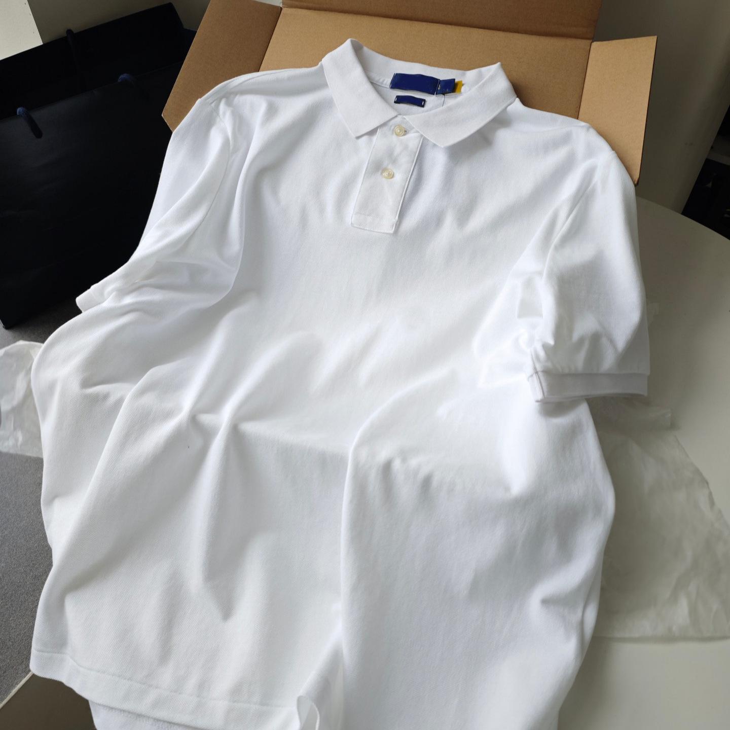 New light luxury business cotton short-sleeved T-shirt, pony embroidered two-button polo shirt, men's and women's tops, commuting