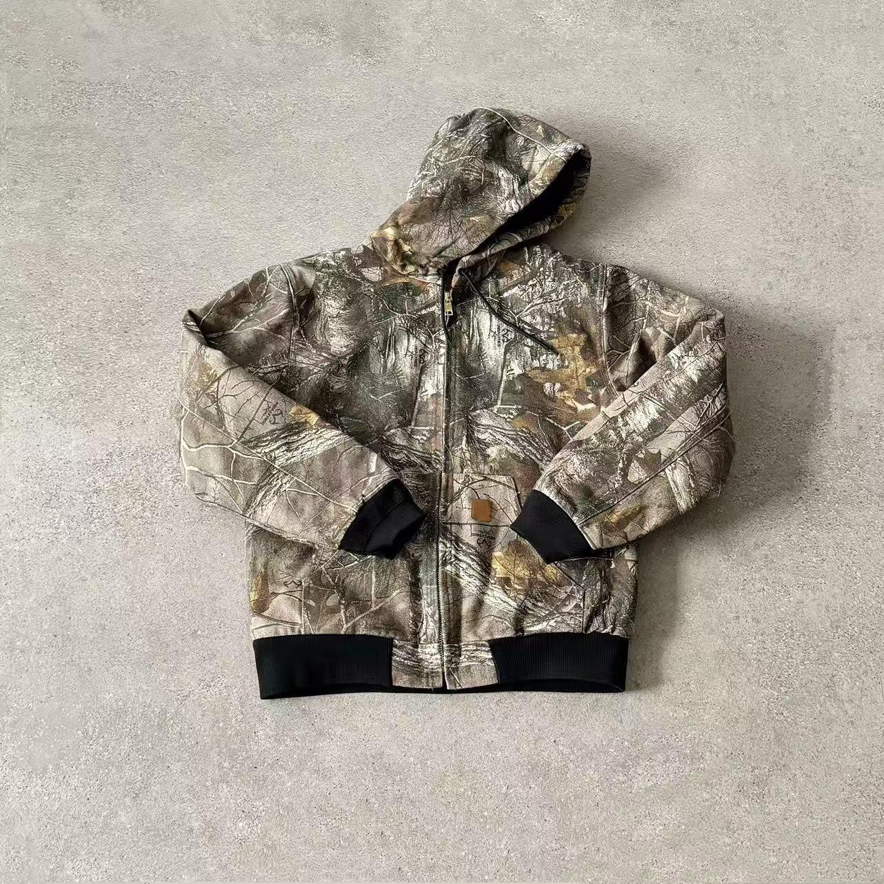 In stock: Heavyweight vintage J130 American hooded pre-loved washed distressed canvas cotton jacket jacket for men and women
