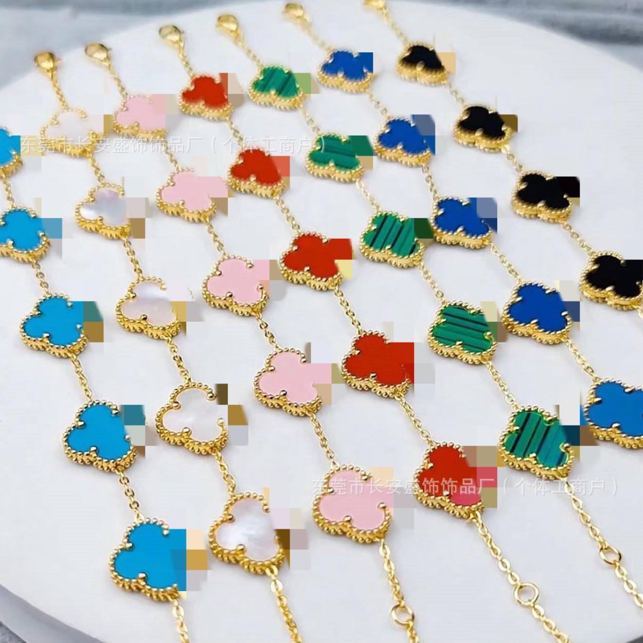 15mm Amazon cross-border explosive 18K double-sided shell lucky four-leaf clover bracelet fashion light luxury high version for women