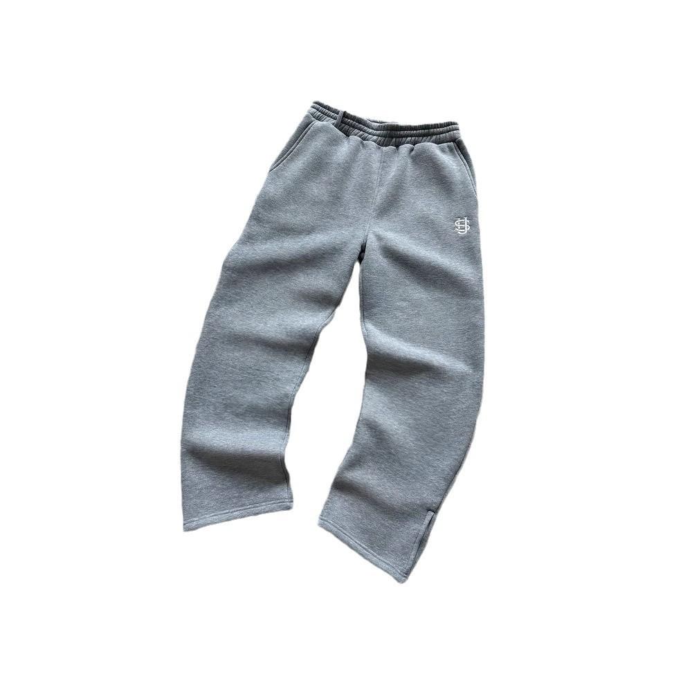 Europe and the United States Wholesale Cross Border Elastic Rope Zipper Sweatpants Solid Color Casual Pants High Street Hip Hop Rap Street Y2K