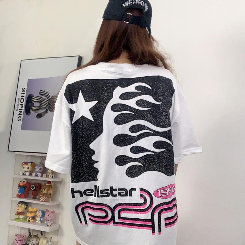 2024 summer new European and American fashion brand men's and women's plus-size loose short sleeve crew neck T-shirt retro versatile casual half sleeve