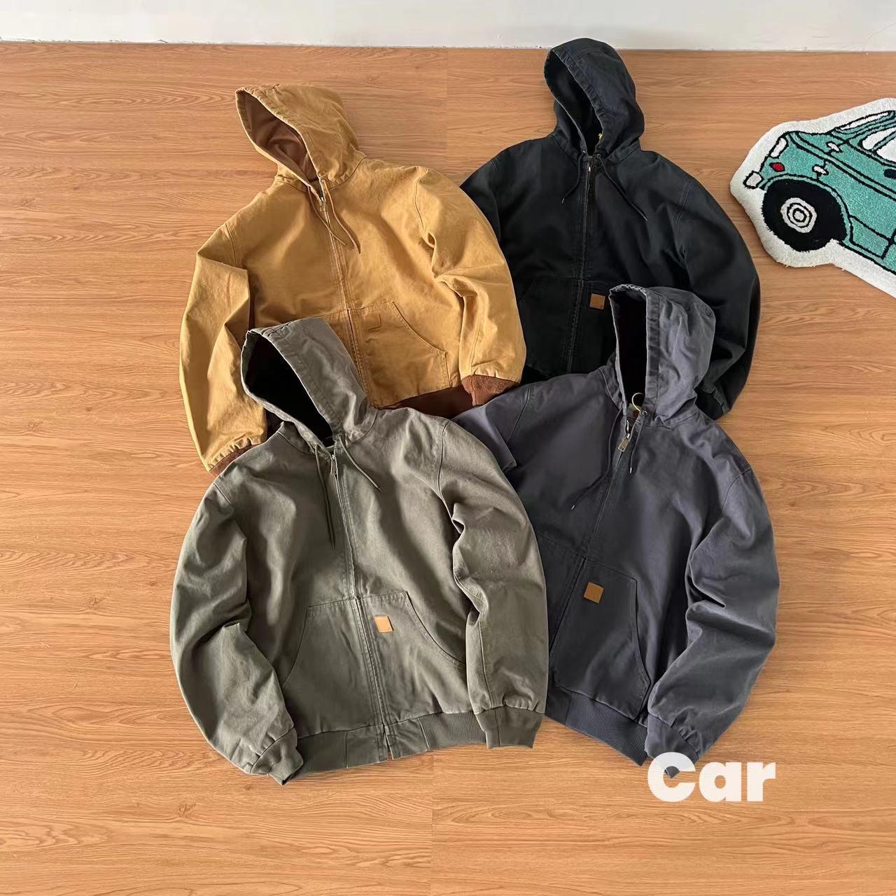 In stock: Heavyweight vintage J130 American hooded pre-loved washed distressed canvas cotton jacket jacket for men and women