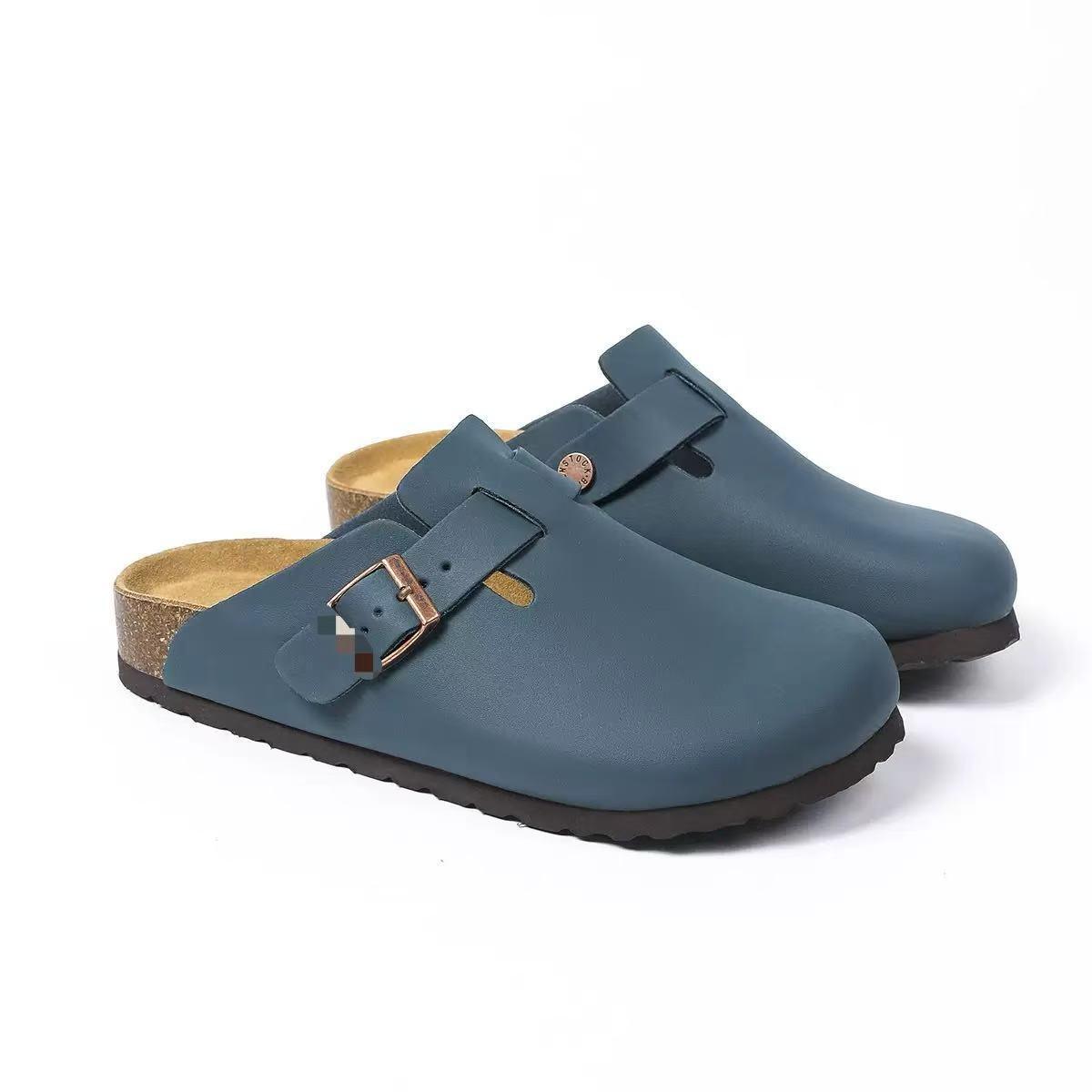Leather popular grape mom Boken shoes Sanxi with the same inner heightened toe slippers women's autumn and winter wear round toe BK shoes