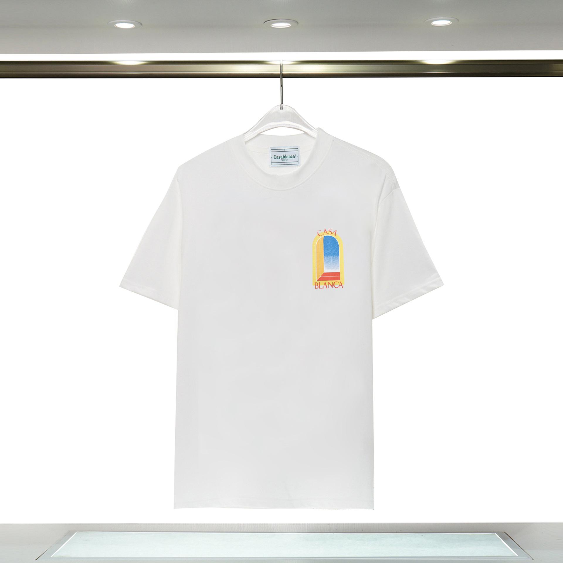 Foreign trade new product Casablanca short-sleeved door of illusion letter logo printing personality round neck short-sleeved T-shirt
