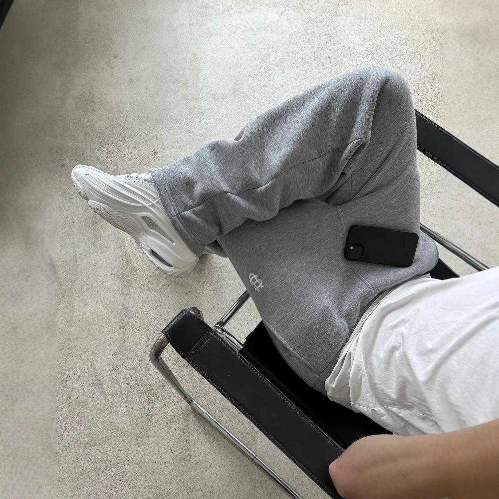 Europe and the United States Wholesale Cross Border Elastic Rope Zipper Sweatpants Solid Color Casual Pants High Street Hip Hop Rap Street Y2K