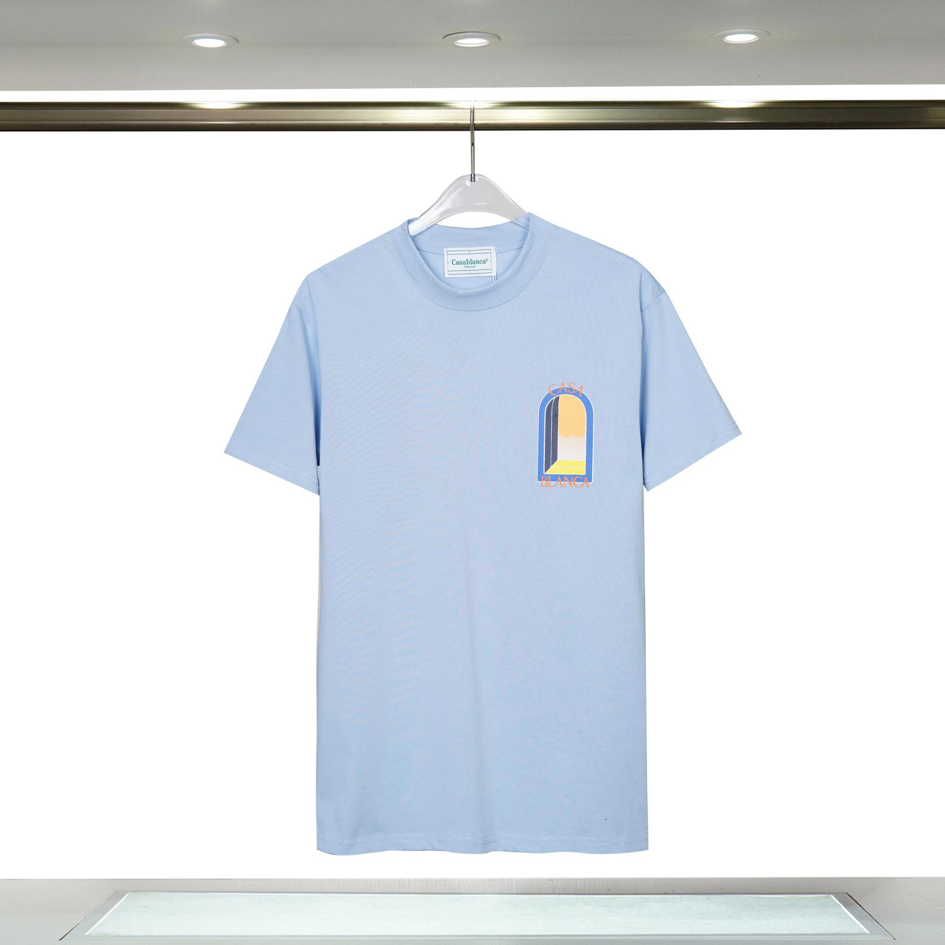 Foreign trade new product Casablanca short-sleeved door of illusion letter logo printing personality round neck short-sleeved T-shirt