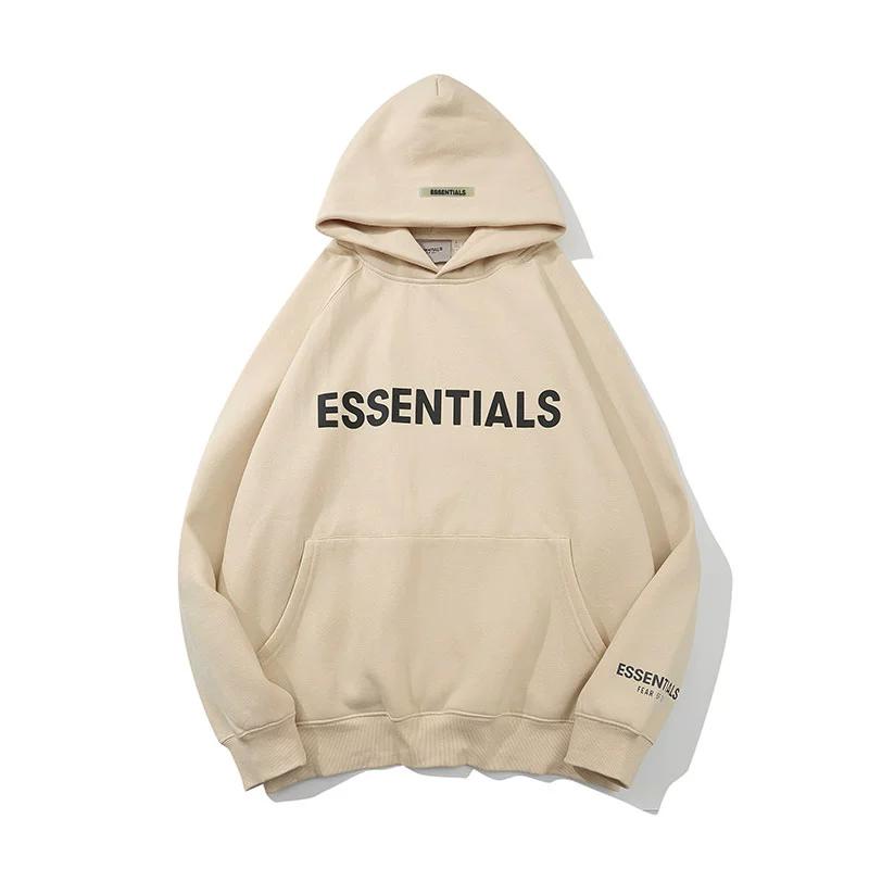 Essentials three-dimensional letter printing plus fleece hooded sweater FOG men and women teenagers street hip-hop jacket