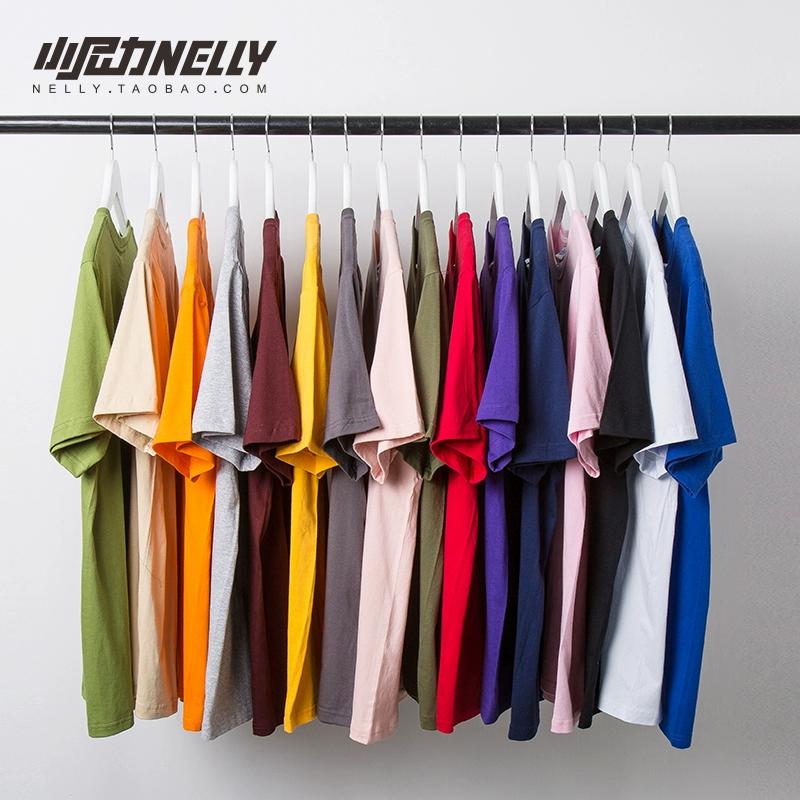 Hip hop cotton solid color couple short sleeve base shirt T-shirt white men and women body shirt pure black half sleeve shirt top