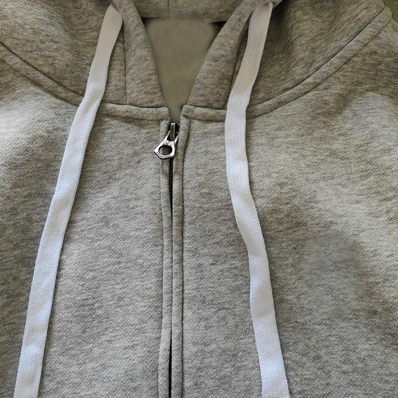 2023 Spring and Autumn men's sweatshirt zipper hooded fleece warm embroidery straight men's coat youth athleisure