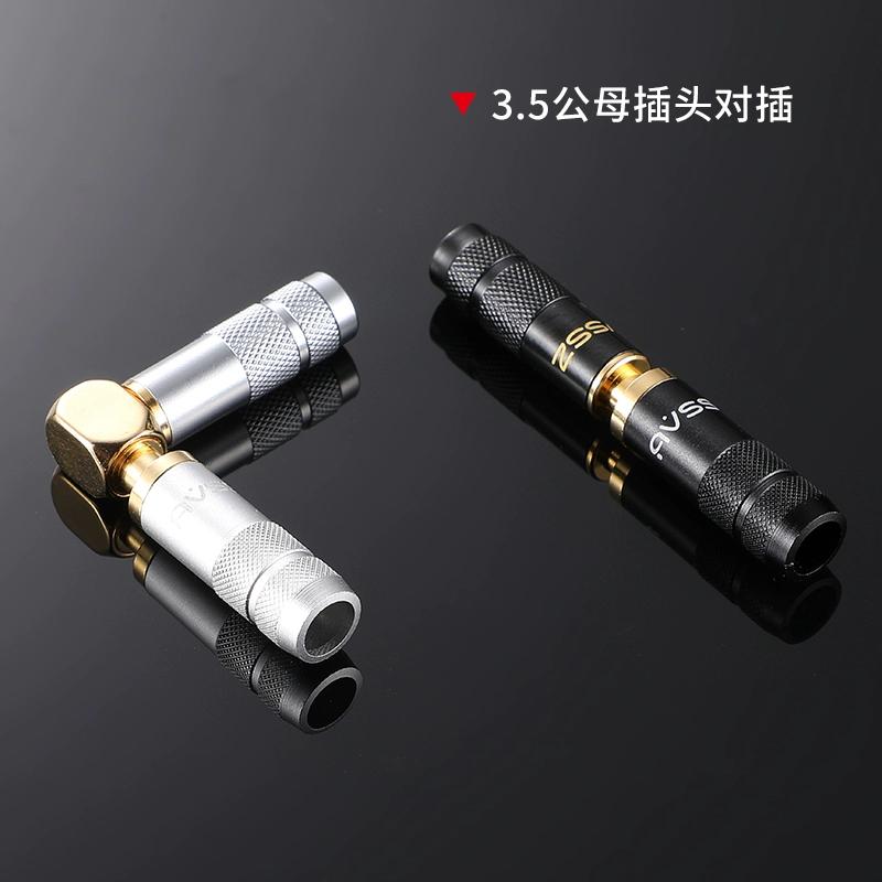 Ivision Shanwang 3.5 headphone plug copper gold plating stereo DIY welding repair headphone plug L-shaped elbow