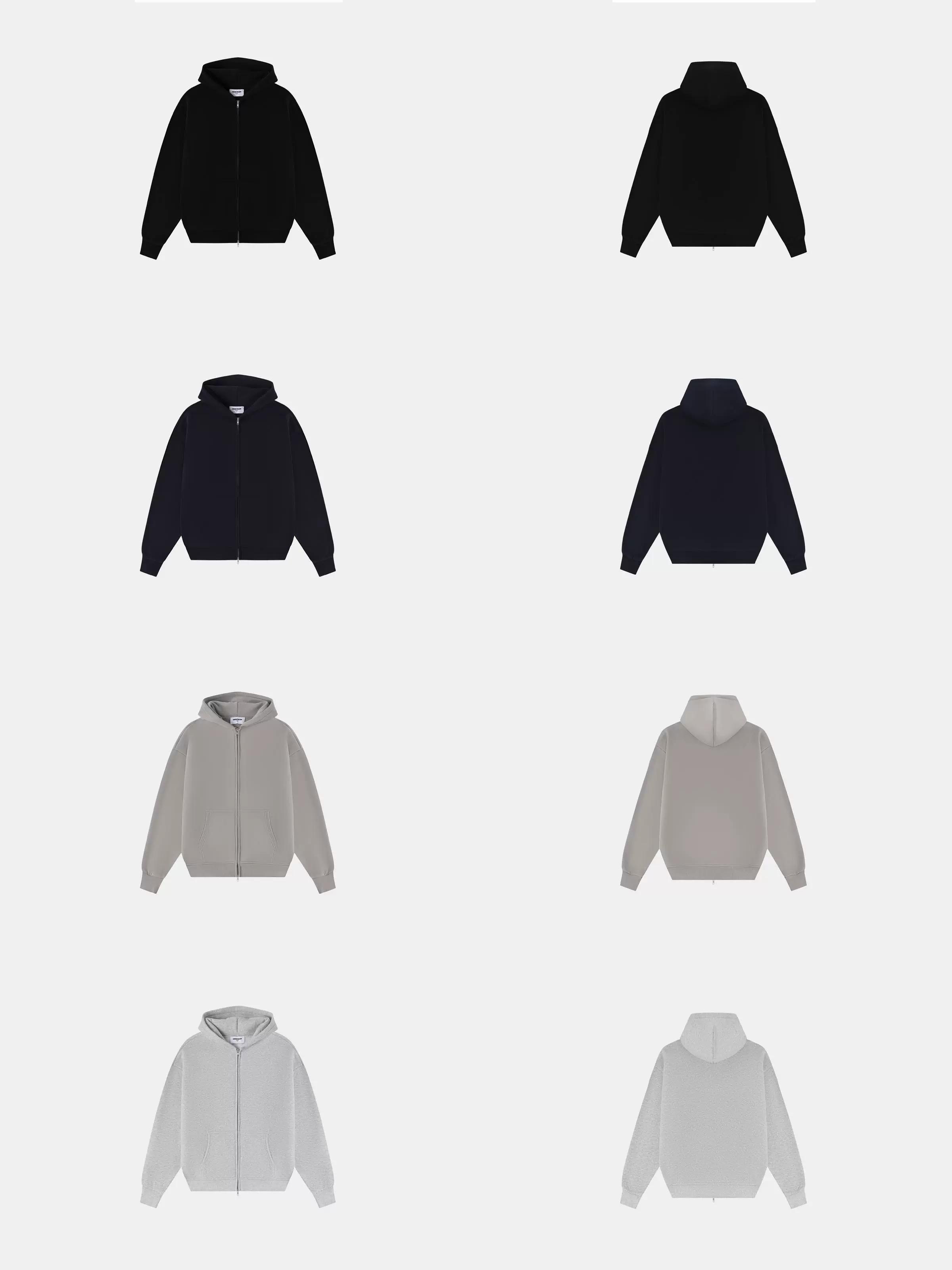 360g Union Kingdom zipper Hoodie Autonomous American brushed and fleece zip-up jacket
