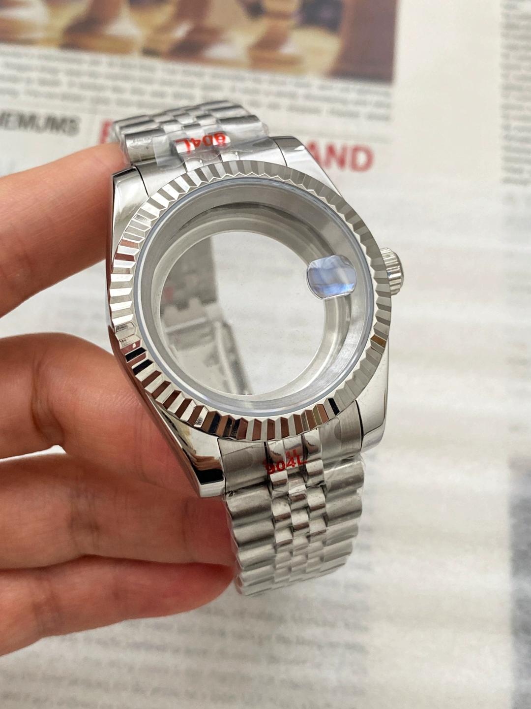 NH35 case, dogtooth ring, log 39mm, Oyster Perpetual case strap, sapphire glass, compatible with NH36 movement