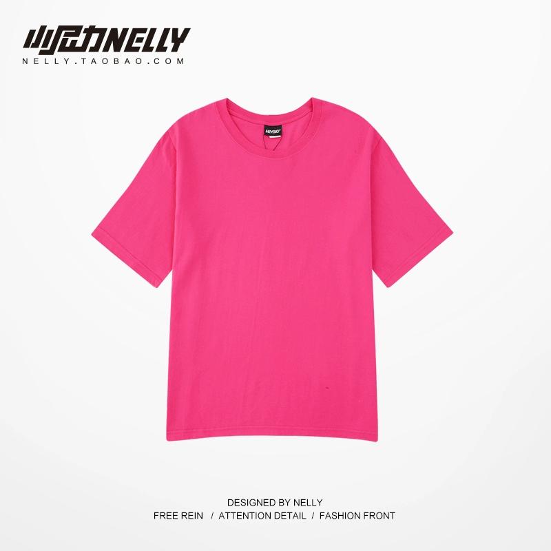 Little Nili bf American heavyweight pure cotton short-sleeved t-shirt men and women basic solid color oversize white TEE