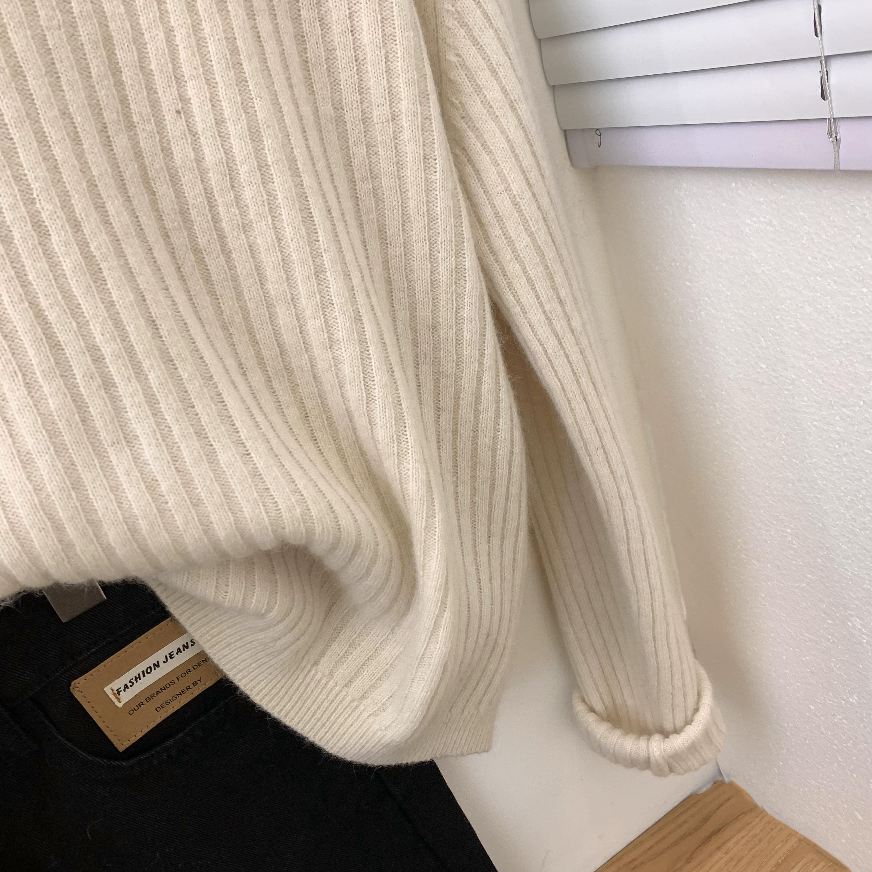 欧货针织衫女秋冬秋季内搭打底衫设计感小众毛衣针织上衣2023新款