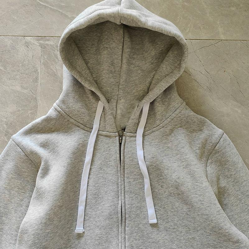 2023 Spring and Autumn men's sweatshirt zipper hooded fleece warm embroidery straight men's coat youth athleisure