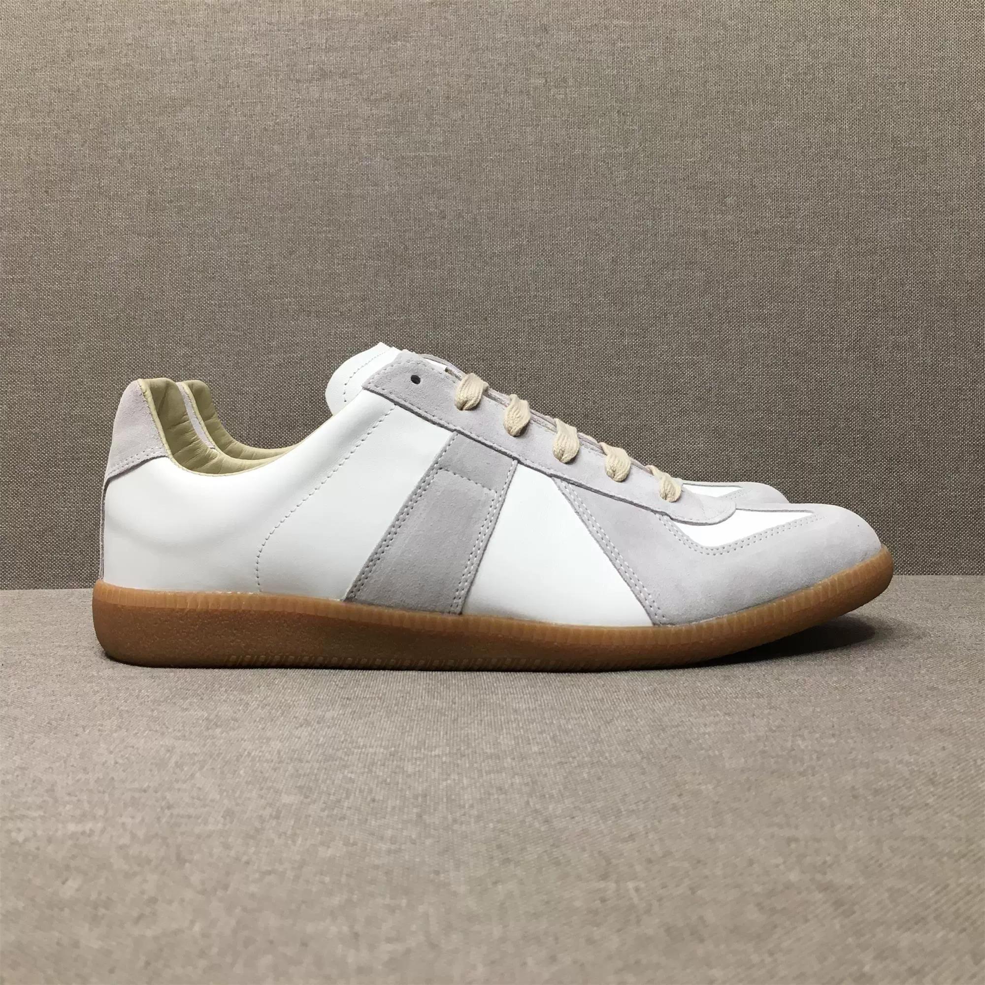 [Play with shoes] Ingeniously produced German training shoes MMGAT retro couple white shoes raw rubber bottom sports shoes board shoes