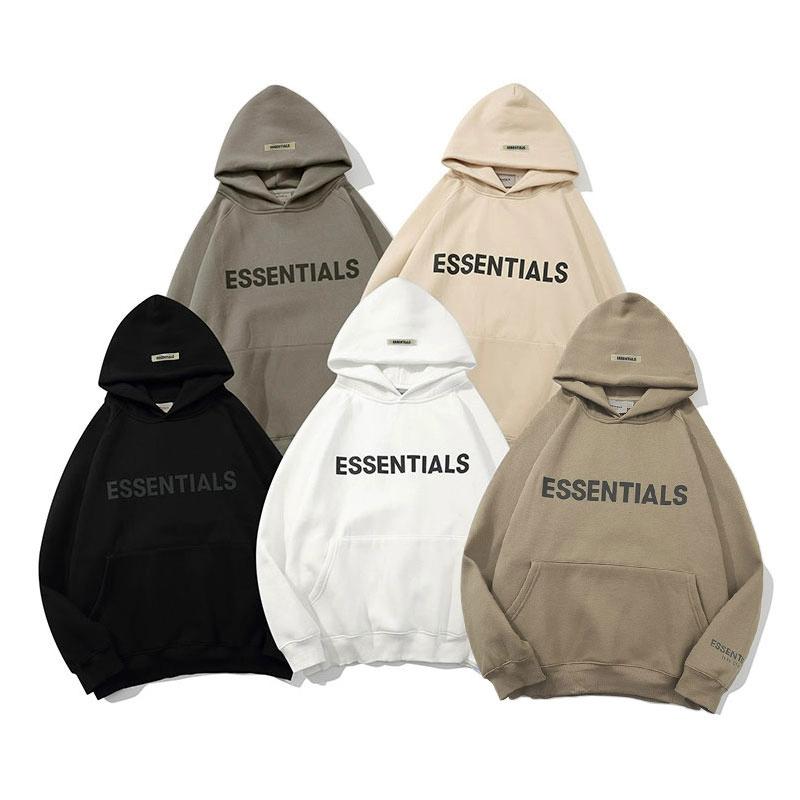 Essentials three-dimensional letter printing plus fleece hooded sweater FOG men and women teenagers street hip-hop jacket