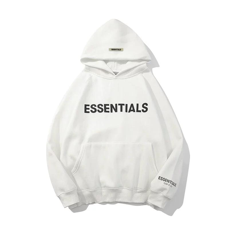 Essentials three-dimensional letter printing plus fleece hooded sweater FOG men and women teenagers street hip-hop jacket