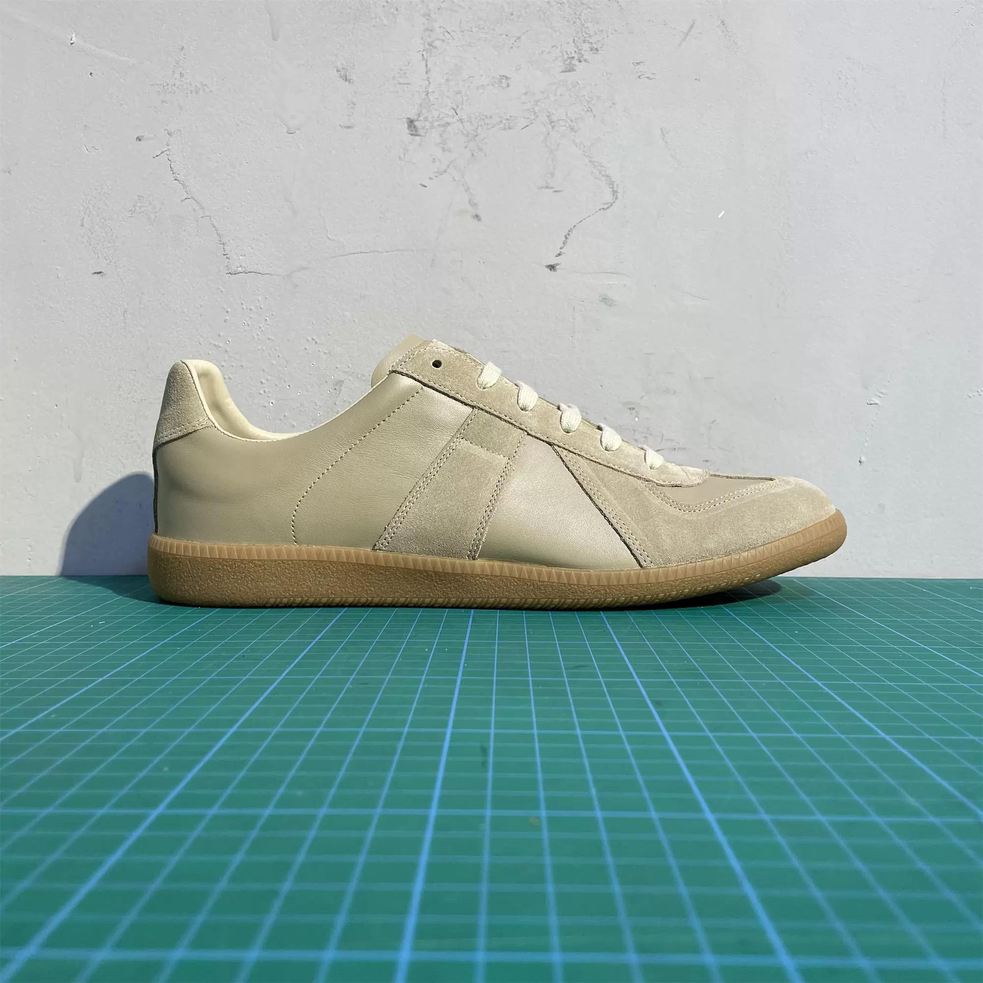 [Play with shoes] Ingeniously produced German training shoes MMGAT retro couple white shoes raw rubber bottom sports shoes board shoes