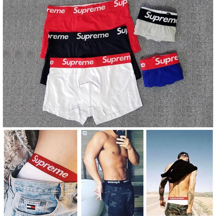 European and American tide brand star underwear men's cotton boxer boxer fashion sexy red natal year students English