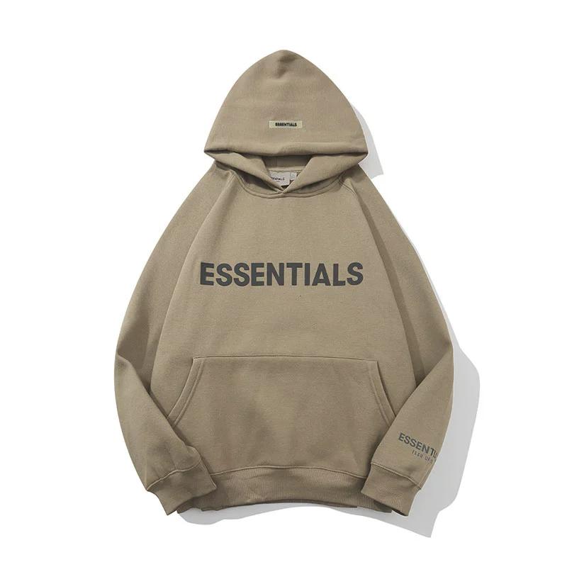 Essentials three-dimensional letter printing plus fleece hooded sweater FOG men and women teenagers street hip-hop jacket