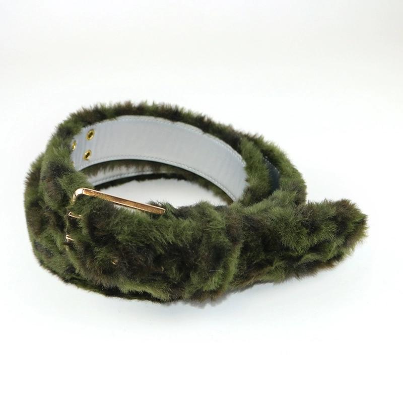 High-end leopard print plush belt, fashionable and versatile, wide version, light luxury, comfortable, cool and handsome men's and women's furry belt