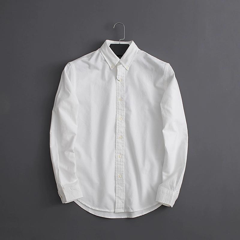 80 high-density cotton oxford spinning Europe and America single soft washed clothing dyed men's business casual shirt