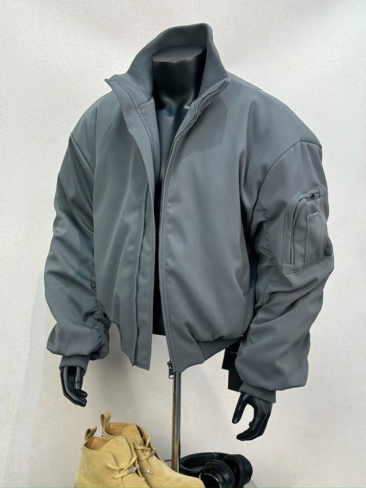 Bomber jacket jacket men's spring and autumn style american silhouette short charge cleanfit stand collar instructor baseball uniform